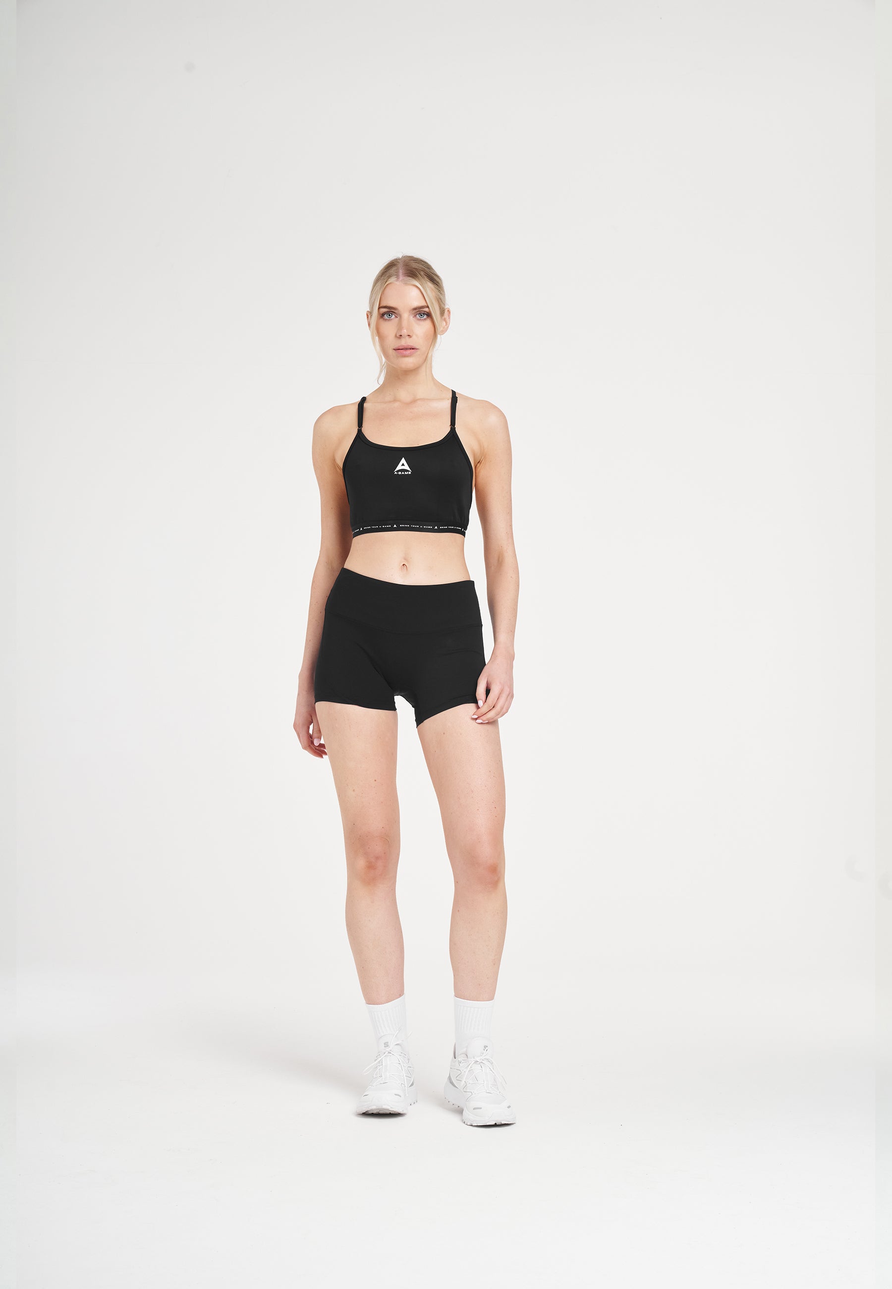 WOMENS A-GAME ADJUSTABLE YOGA SPORTS BRA - BLACK