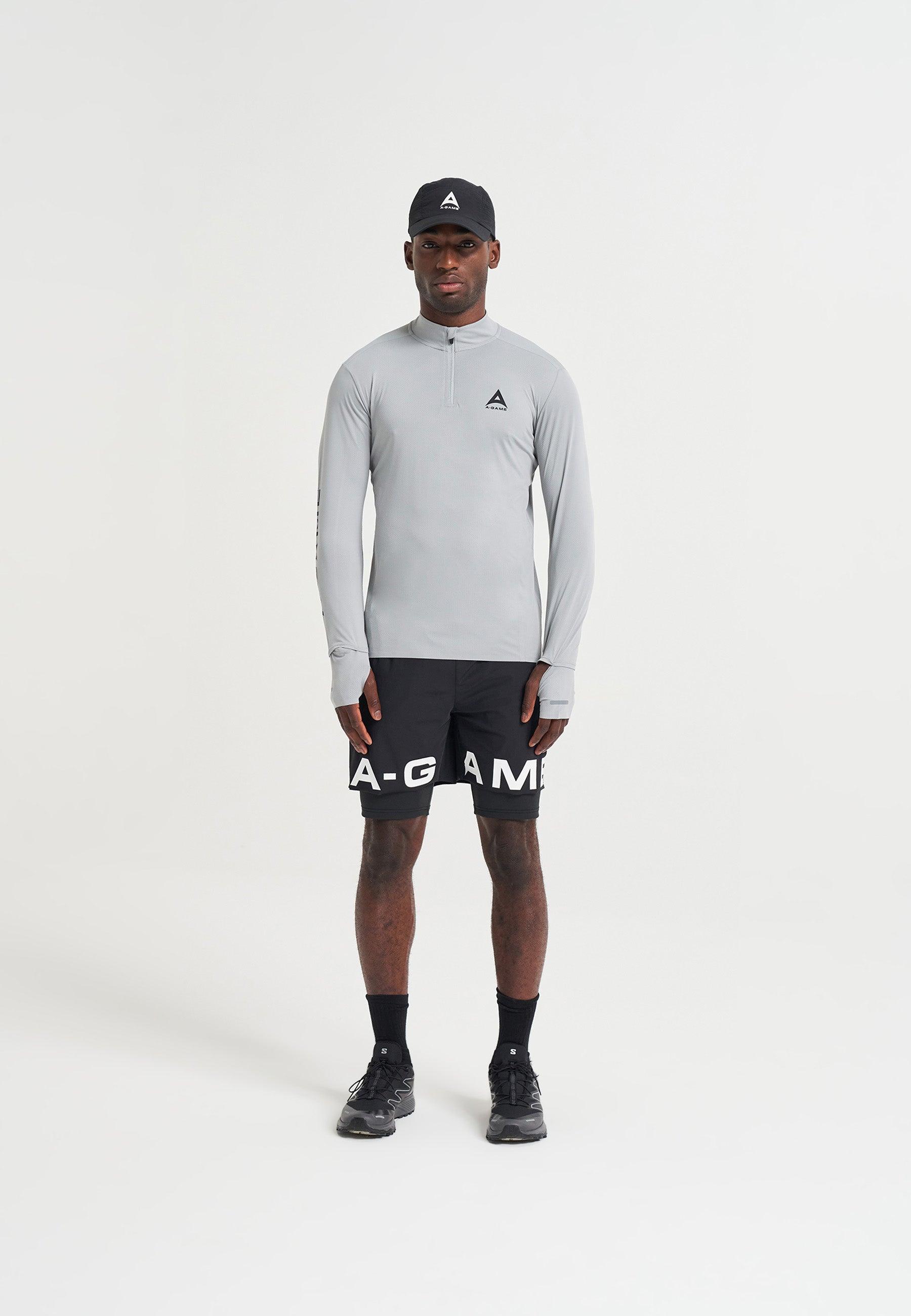 MENS A-GAME 2 IN 1 TRAINING SHORTS - BLACK