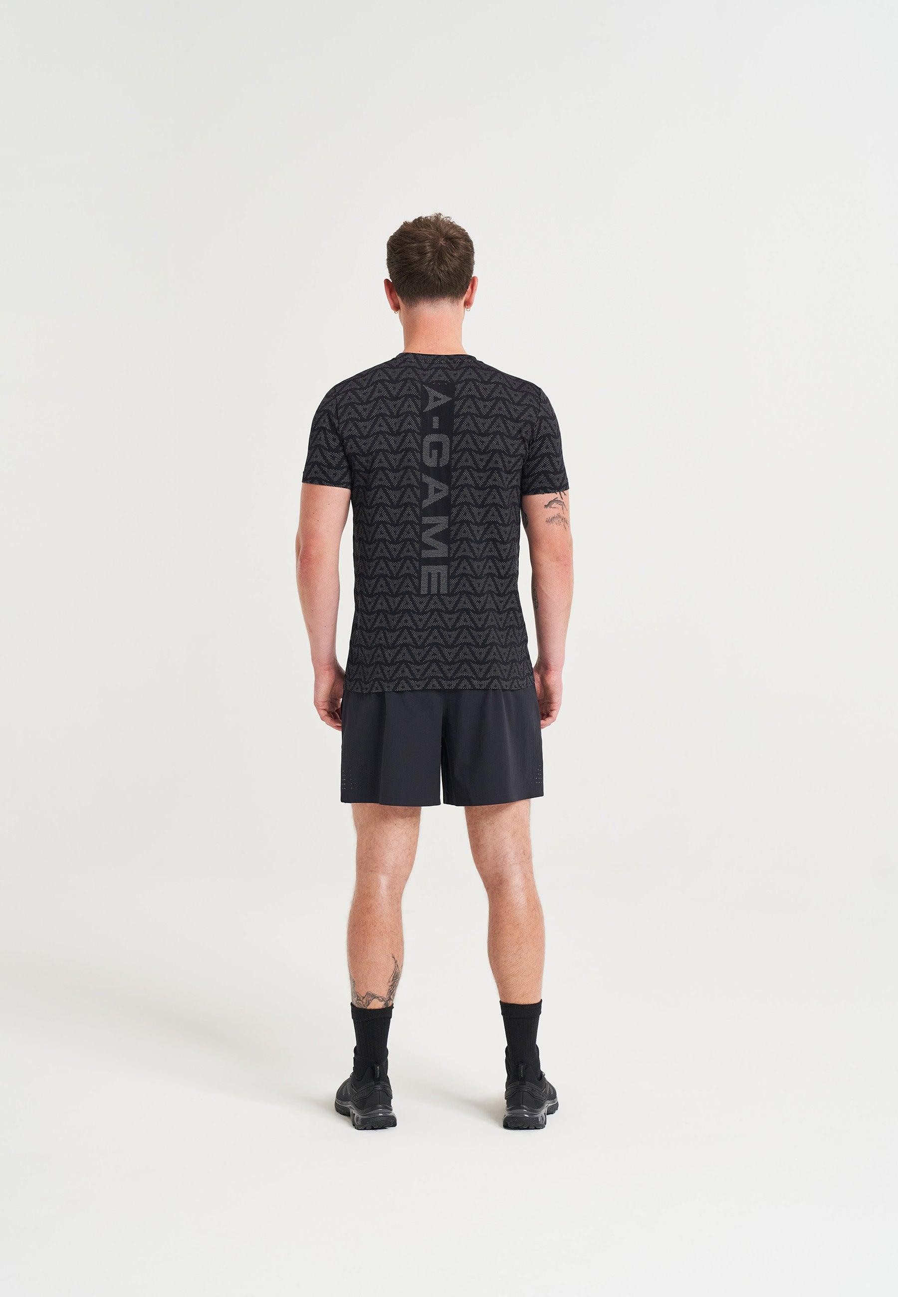 MENS A-GAME SEAMLESS TRAINING LOGO T-SHIRT - BLACK