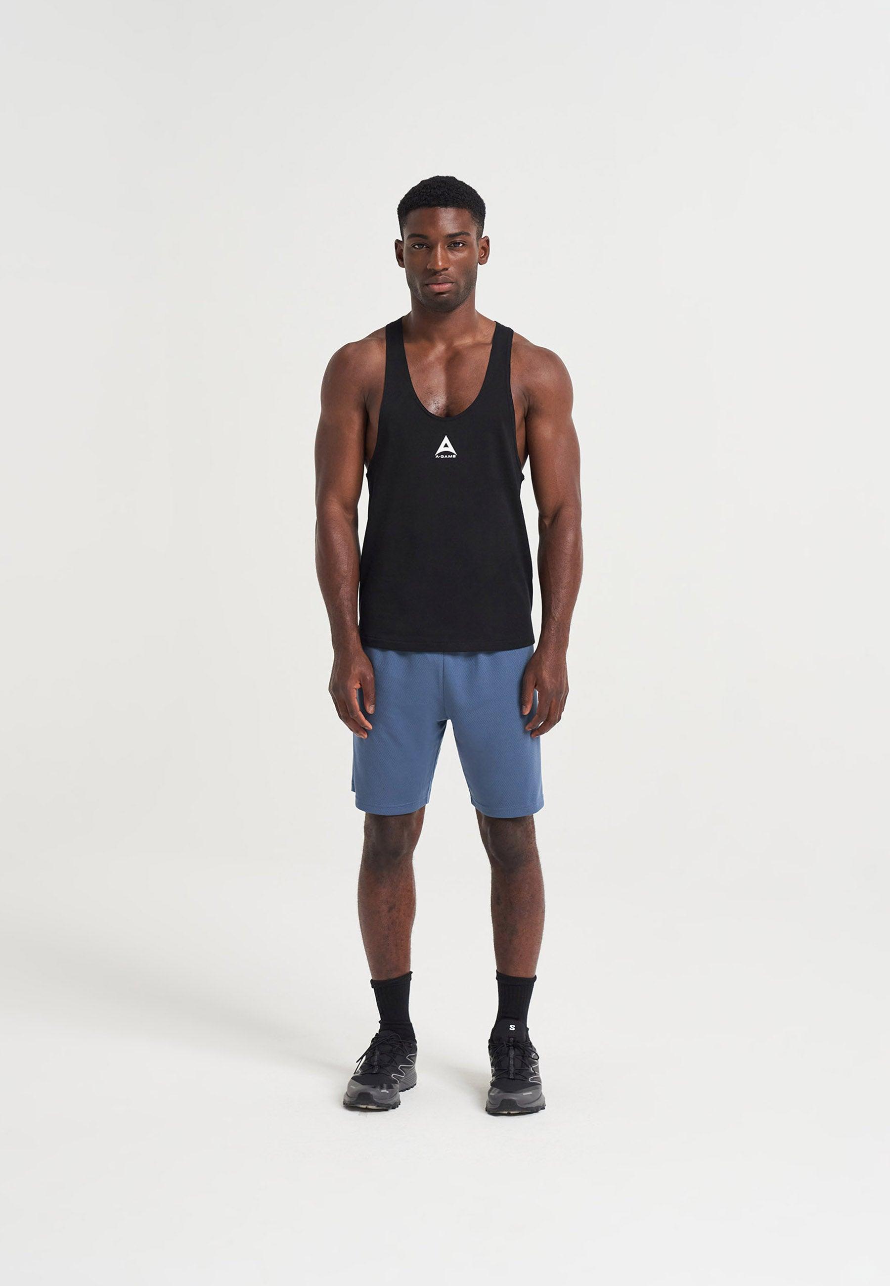 MENS A-GAME TRAINING STRINGER VEST - BLACK