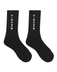 Crew Socks Text Logo - Black/White