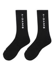 Crew Socks Text Logo - Black/White