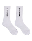 Crew Socks Text Logo - White/Black