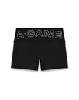 WOMENS A-GAME LOGO MINI TRAINING SHORTS - BLACK