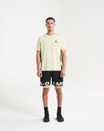 MENS A-GAME PANELLED TRAINING T-SHIRT - LIME/BLACK