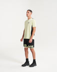 MENS A-GAME PANELLED TRAINING T-SHIRT - LIME/BLACK