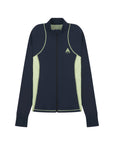 WOMENS A-GAME FITTED THERMAL FLEECE - NAVY/LIME