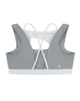 WOMENS A-GAME LAYERED SPORTS BRAS - WHITE/GREY