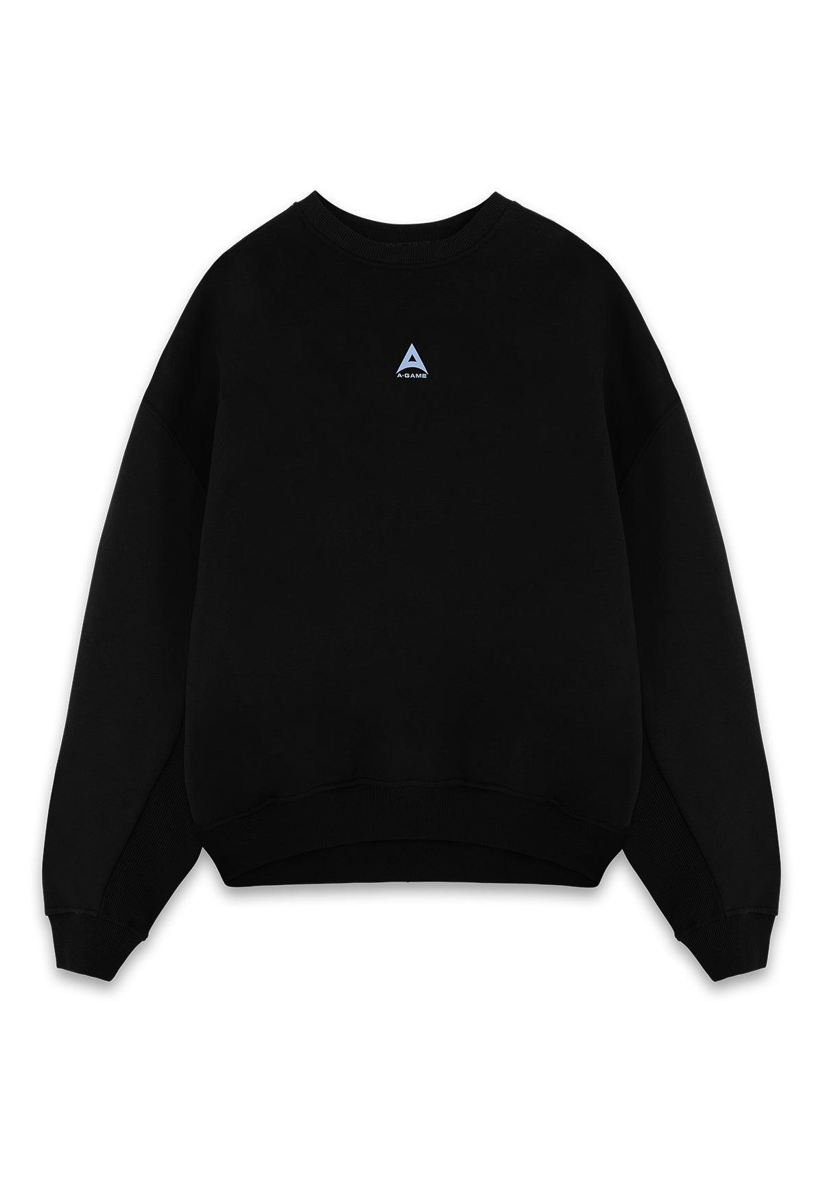 WOMENS ICON A-GAME LOGO GRAPHIC SWEATSHIRT - BLACK