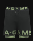 MENS A-GAME 2 IN 1 TRAINING SHORTS - BLACK/LIME