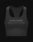 WOMENS A-GAME SQUARE NECK SPORTS BRA - BLACK