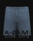 MENS A-GAME 2 IN 1 TRAINING SHORTS - OCEAN BLUE